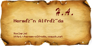 Hermán Alfréda névjegykártya